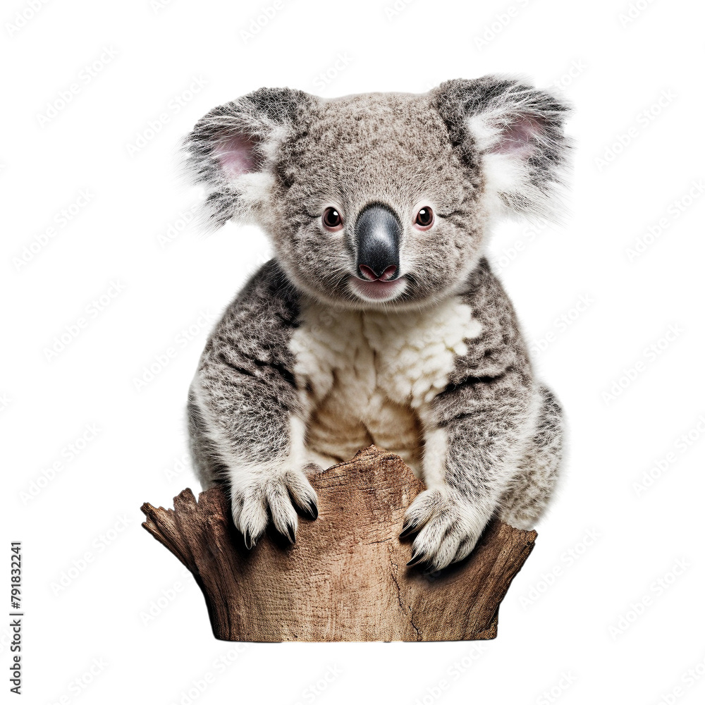 Cute Koala Bear with a Tree Stump Cute Koala Bear with a Tree Stump