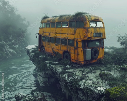A doubledecker bus tour that unexpectedly takes passengers through a landscape dominated by fear photo