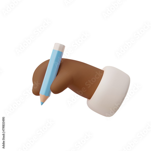 Hand drawing with blue pencil vector icon illustration