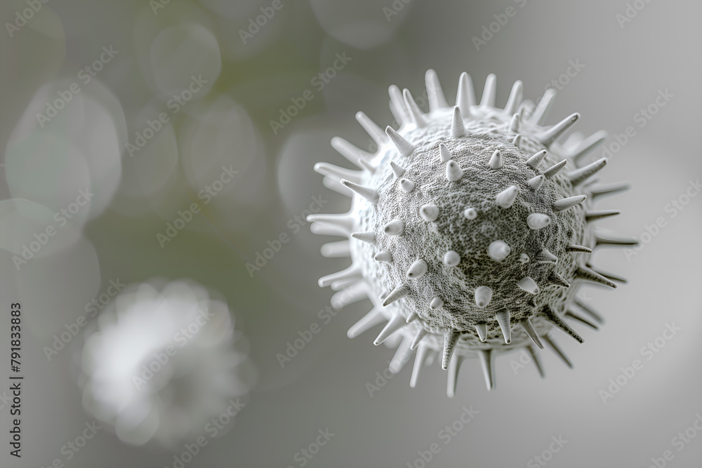 Gray spherical bacterium or virus Gray spherical bacterium or virus