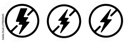 antistatic Energy and Power Flash with Bolt Vector Icon Design photo