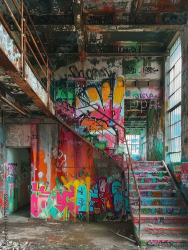 Decay Meets Creativity An Abandoned Industrial Building Revitalized by Vibrant Street Art © Mickey