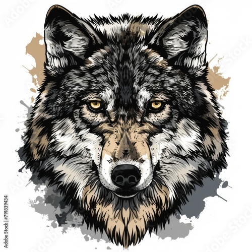 Stylish Wolf Design for Apparel and Merchandise