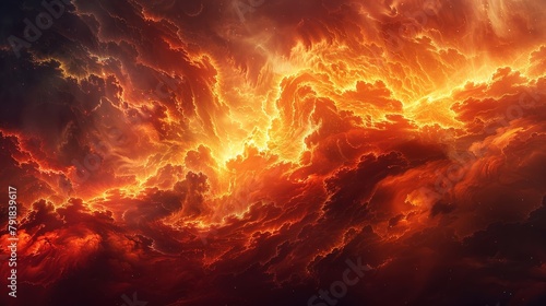 In a dream, a fiery blaze illuminates the sky with a mesmerizing display of vibrant energy and powerful colors.