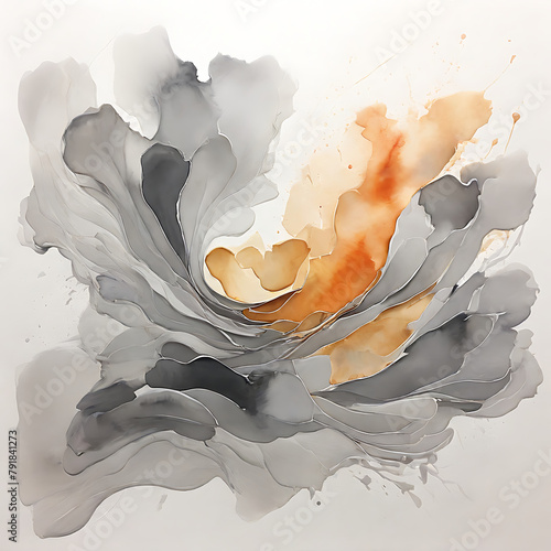 Abstract watercolour grey and enen background
 photo