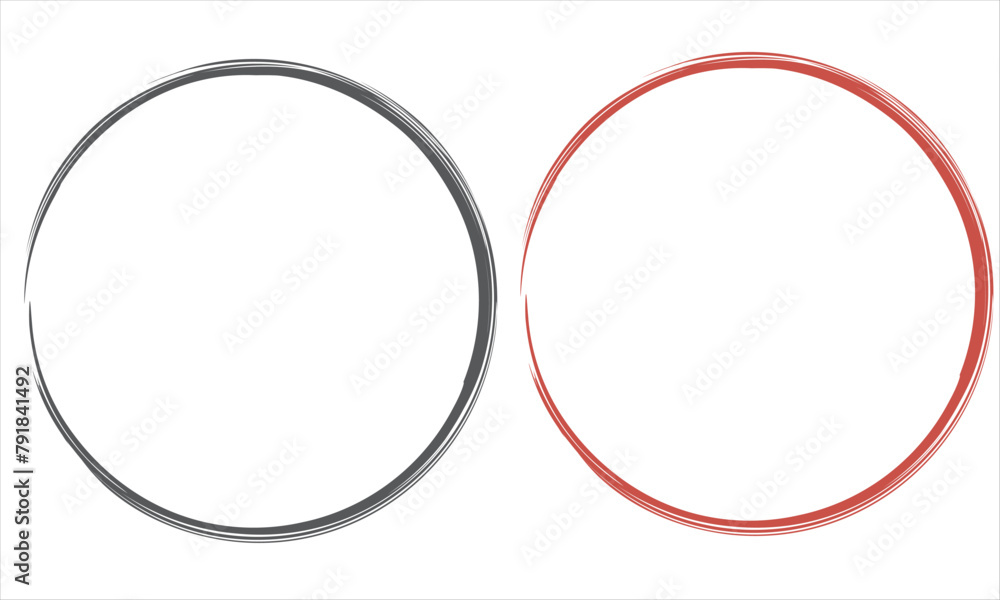 Round line hand drawn. Highlight hand drawing circle isolated on white background. Round handwritten circle. For marking text, note, mark icon, number, marker pen, pencil and text check, vector Round line hand drawn. Highlight hand drawing circle isolated on white background. Round handwritten circle. For marking text, note, mark icon, number, marker pen, pencil and text check, vector