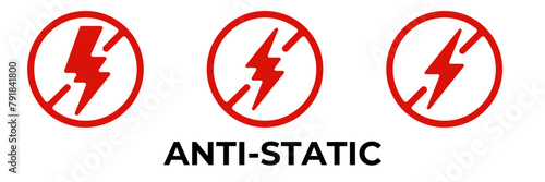 anti static Electric Power and Thunder Flash Bolt Vector Icon