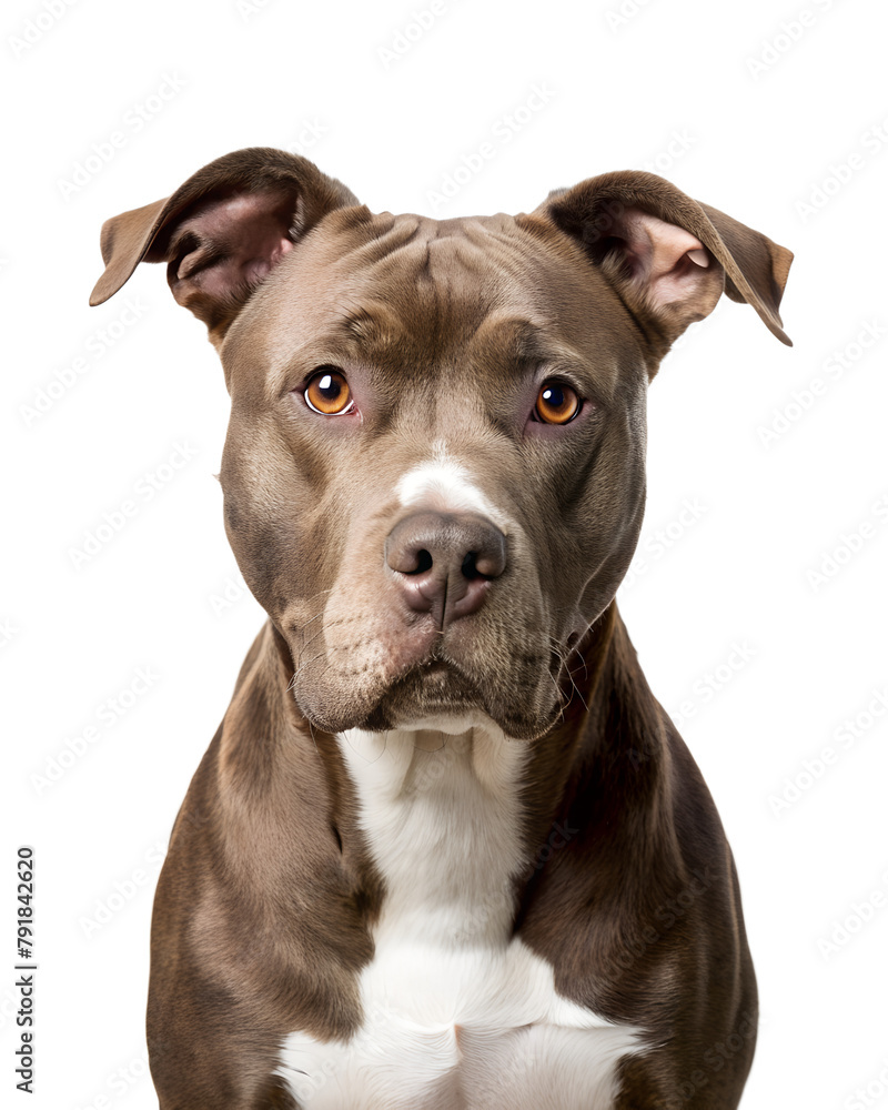 American Pit Bull Terrier isolated on transparent background, AI Generative