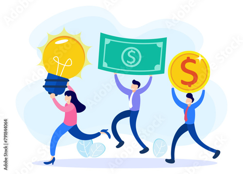 Illustration vector graphic cartoon character of crowd funding