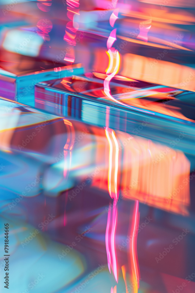 Obraz premium Abstract background with reflections and caustics. Hi-tech. Futuristic background image. Created with Generative AI technology.