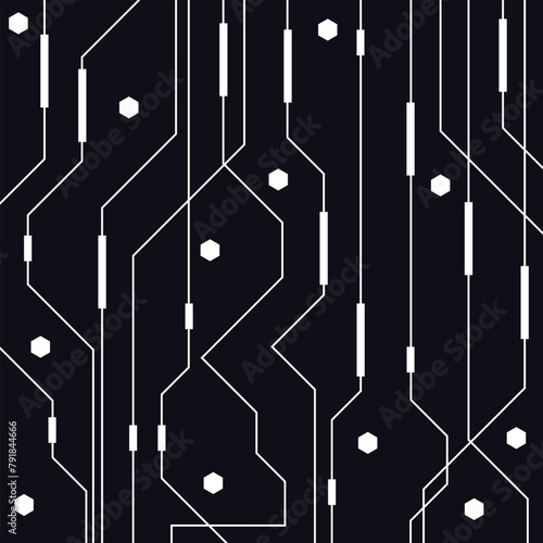 cyberpunk scifi gaming futuristic icon pattern seamless set collection template, 2d illustration rendering vector