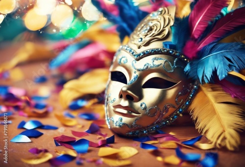 'festive elements mask confetti carnival Braziliam brazil mascara venetian venice party festival face mystery fantasy celebration feather masquerade b' © akkash jpg