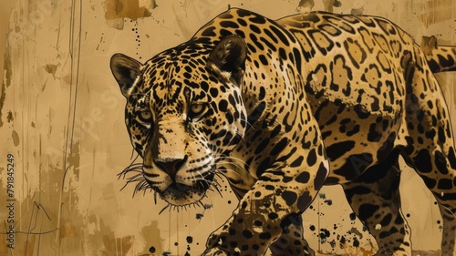 Tribal Ink ing Captures the Power of a Crouching Jaguar photo