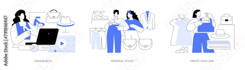 Create your own look isolated cartoon vector illustrations se