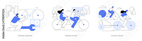 Urban cycling isolated cartoon vector illustrations se