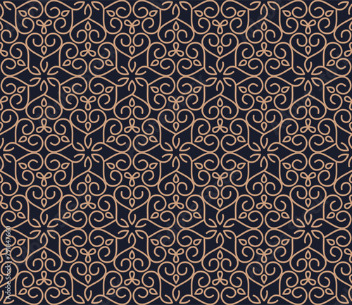 Vector abstract oriental pattern. Line with Arabic ornaments. Patterns, backgrounds and wallpapers for your design. Textile ornament. Vector illustration.