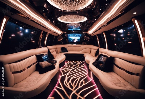 'limo strech party alcohol abut car bar bubbly cocktail drink generous success successful celebrate bottle woman glasses wedding young dress whim pop sedan funny luxury sylvester' photo