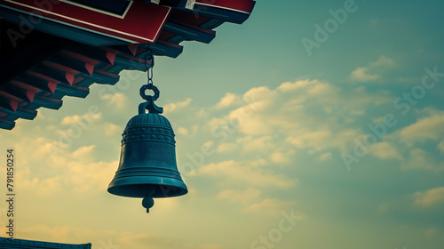 Wallpaper Mural bell in a tranquil temple background Torontodigital.ca