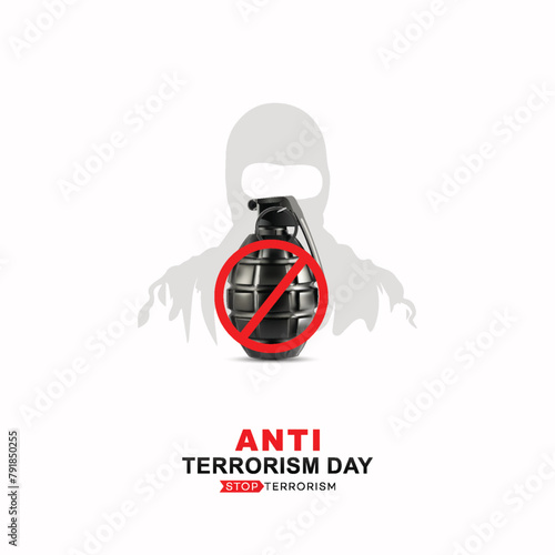 Anti-Terrorism Day, poster. Anti-terrorism day poster, Terrorism Day, 21 May. vector illustration. Anti-terrorism day post. background, banner, post. and card. world. National, Social Media Post. 
