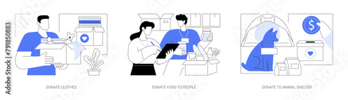 Making donations isolated cartoon vector illustrations se