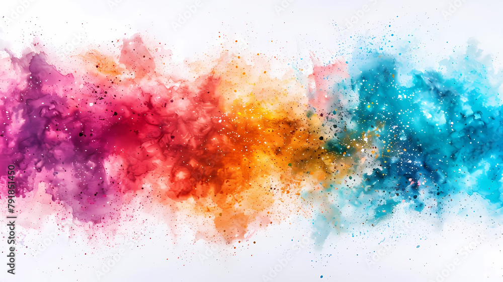 Colorful Powder Explosion Captured on a Bright Background Colorful Powder Explosion Captured on a Bright Background