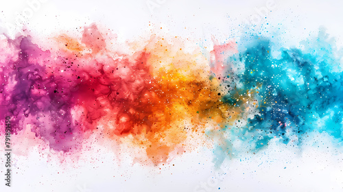 Colorful Powder Explosion Captured on a Bright Background photo