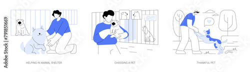 Adopting a pet isolated cartoon vector illustrations se