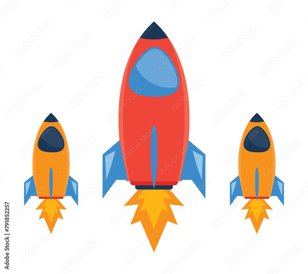 Rocket to Success. Business Growth Strategy icon illustration. PNG file Rocket to Success. Business Growth Strategy icon illustration. PNG file