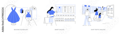 Smart retail isolated cartoon vector illustrations se
