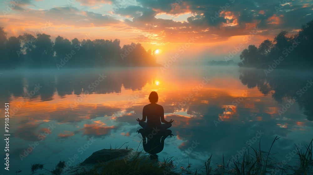 Tranquility by the Lake, generative ai Tranquility by the Lake, generative ai