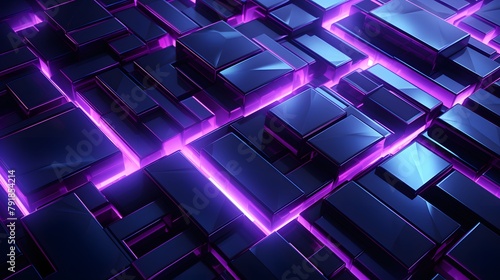 3d rendering of purple and black abstract geometric background. Scene for advertising, technology, showcase, banner, game, sport, cosmetic, business, metaverse. Sci-Fi Illustration. Product display