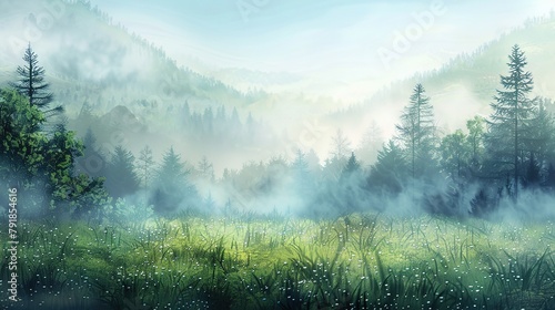 Misty morning background