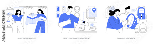 Sports equipment store isolated cartoon vector illustrations se