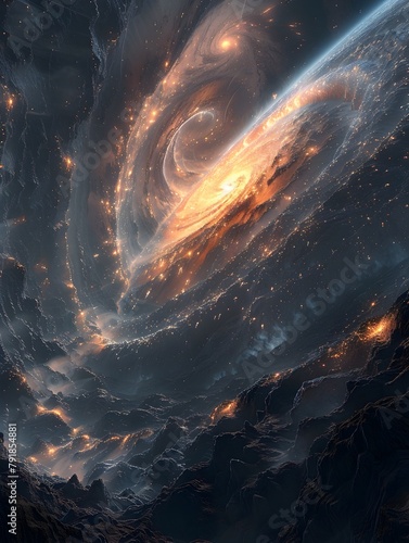 Mesmerizing Cosmic Vortex:Swirling Energy of a Collapsing Black Hole photo