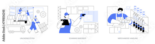 Stock management isolated cartoon vector illustrations se