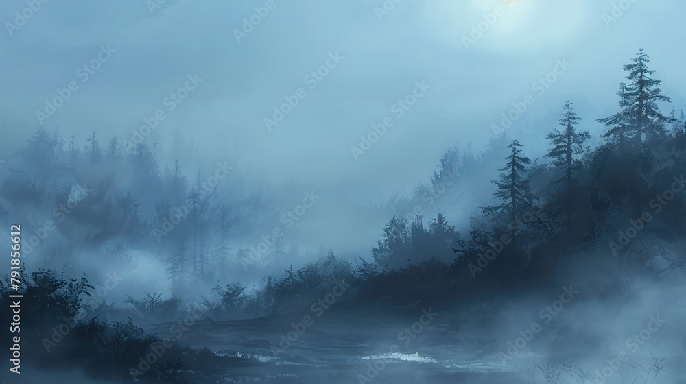 Misty morning background wallpaper