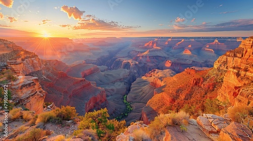 Layers of History: Grand Canyon at Dawn, generative ai © Matus