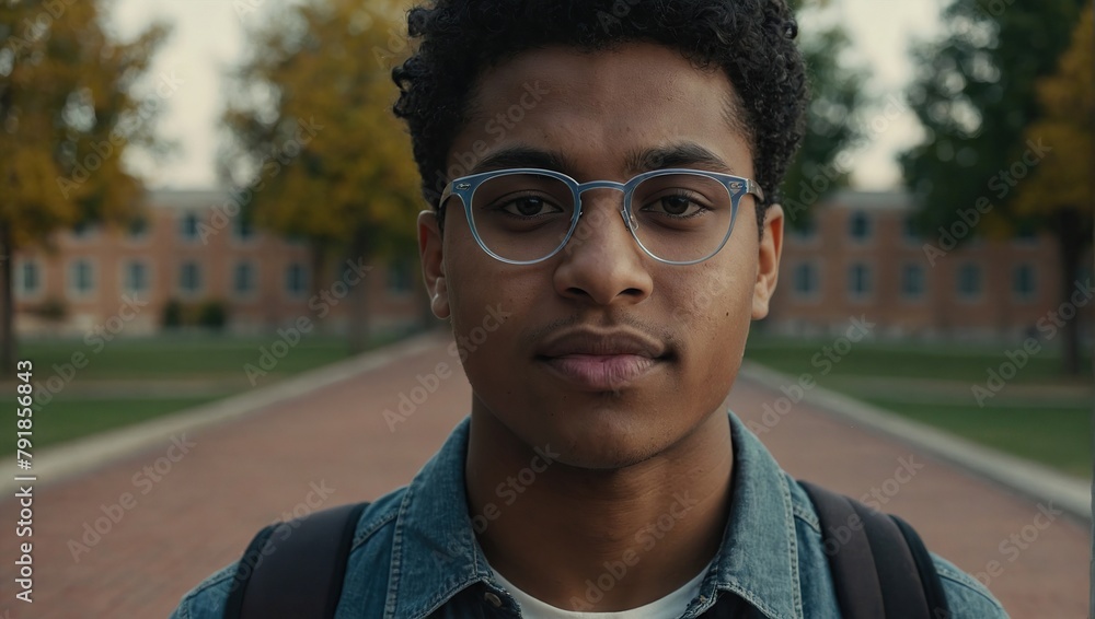 Portrait of male college student at campus looking at camera Portrait of male college student at campus looking at camera