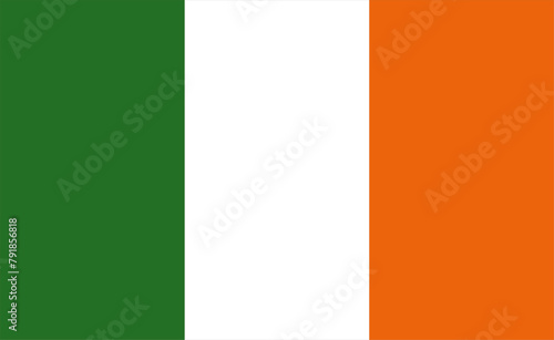 Irish flag vector illustration. The national flag of Ireland.