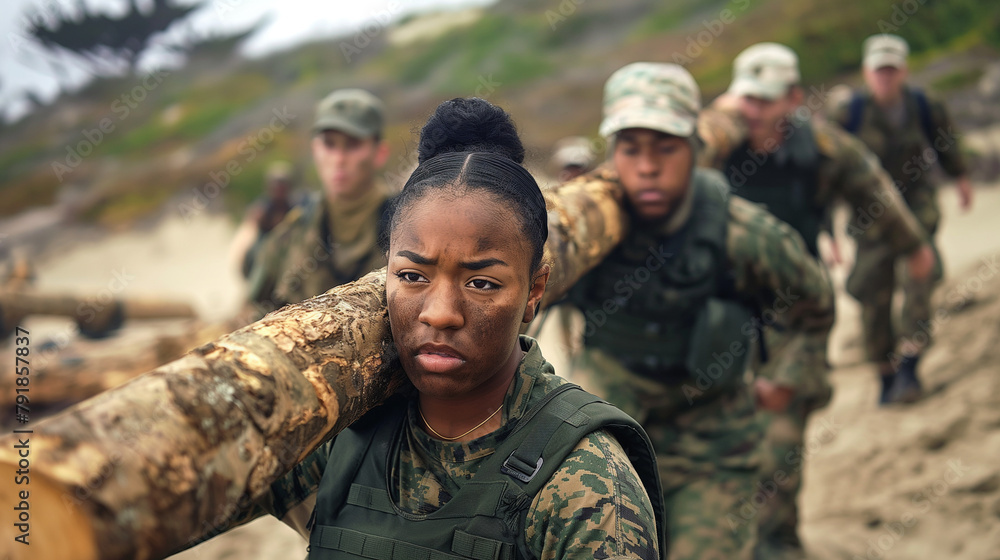 Woman undergoing Navy SEAL qualification training
