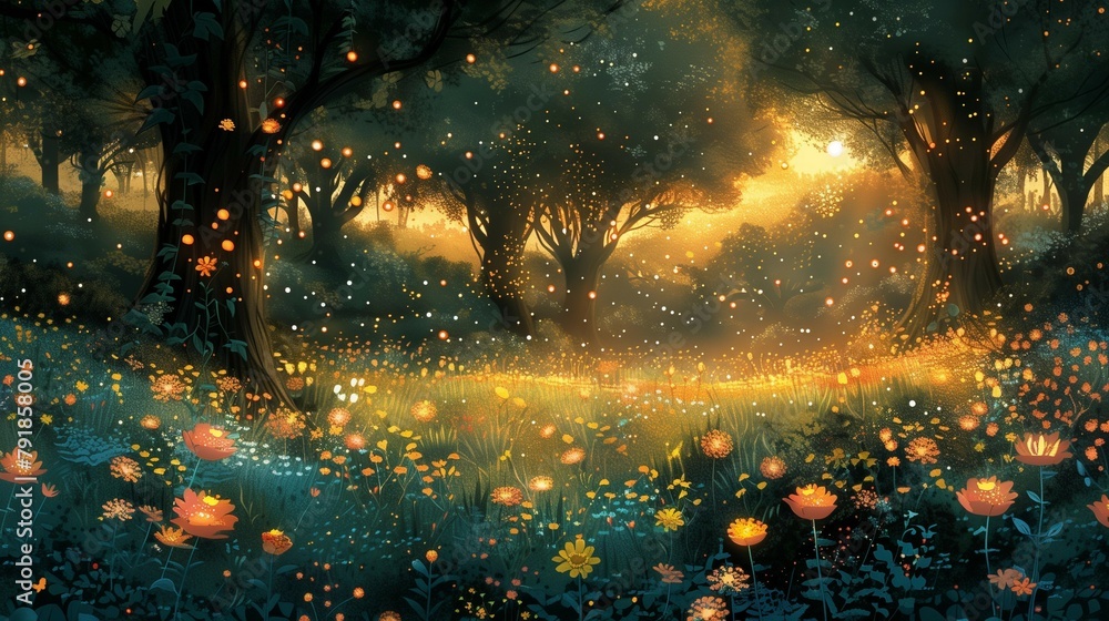 Naklejka premium Whimsical Forest Hideaway, generative ai