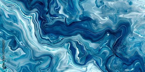 Marbled paper effect in swirling oceanic colors  tranquil and artistic  for stationery goods or luxury packaging 
