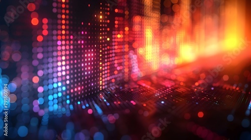 Wallpaper Mural Vibrant Equalizer Neon Lights Abstract Digital Background with Dynamic Sound Wave Visualisation Torontodigital.ca