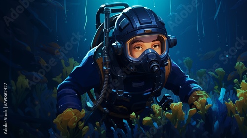 A rescue diver navigates treacherous underwater caves © X-Poser