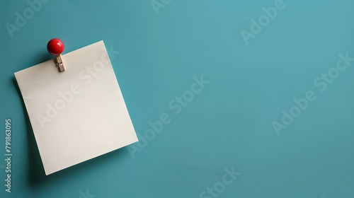 a blank note pinned on a serene sky-blue gradient background, offering ample space for your thoughts, captured in full ultra HD high resolution.