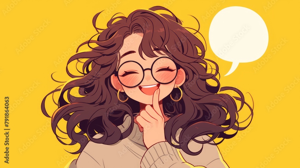 A cartoon featuring a lovely woman with a speech bubble A cartoon featuring a lovely woman with a speech bubble