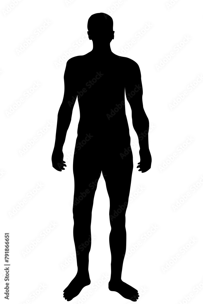 Man body  silhouette isolated on white background