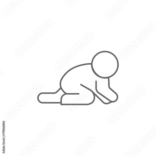 baby crawling vector, icon or symbol design