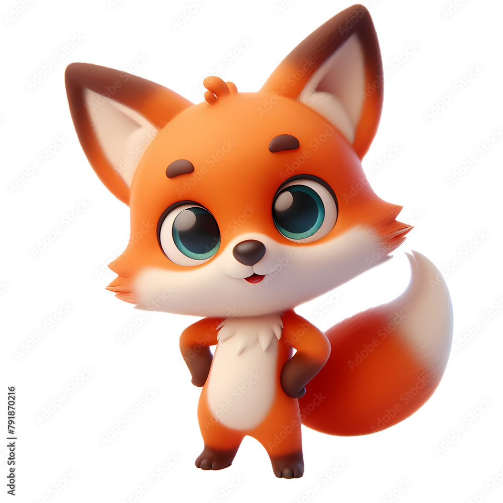 Playful Cartoon Fox Character Isolated Playful Cartoon Fox Character Isolated