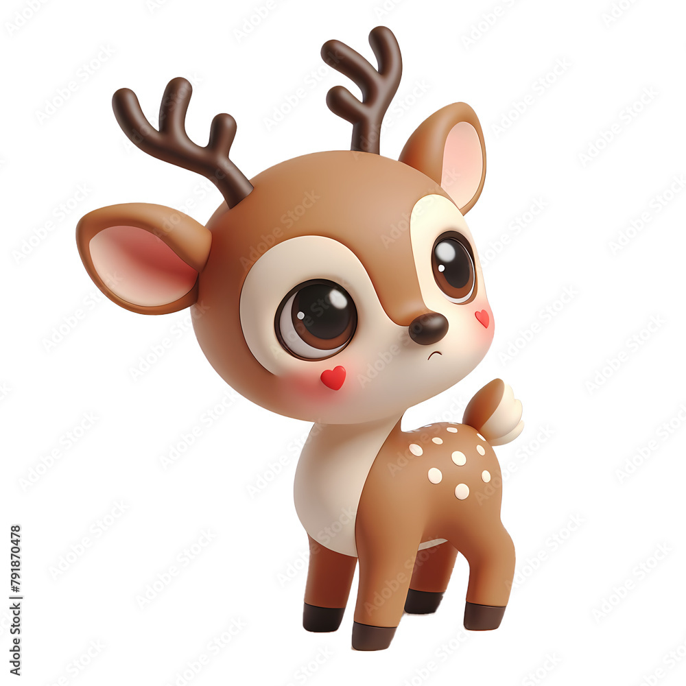 Playful Deer Character Isolated for Easy Use Playful Deer Character Isolated for Easy Use